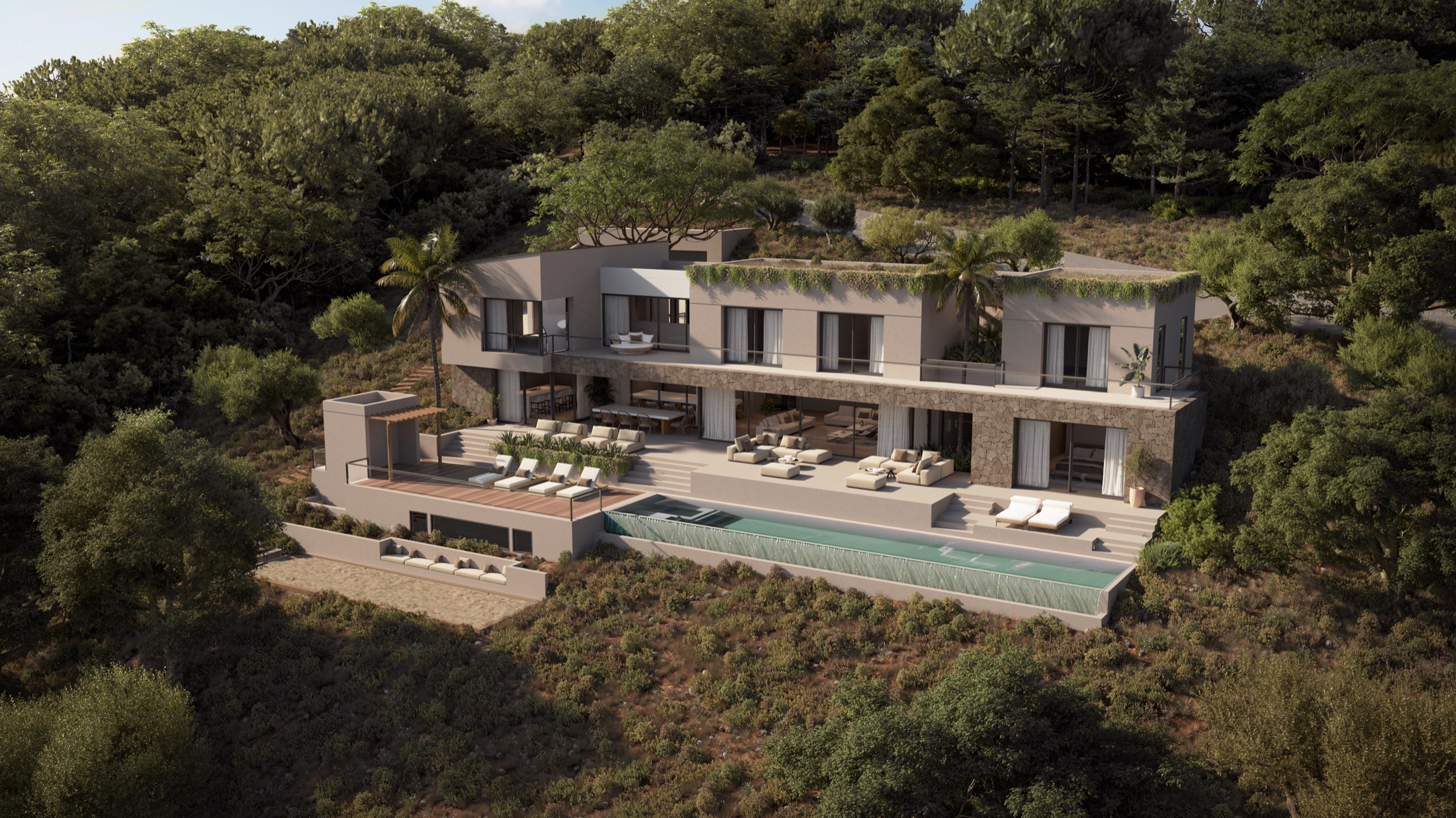 Vue paysagère du projet Villa-Cavalaire