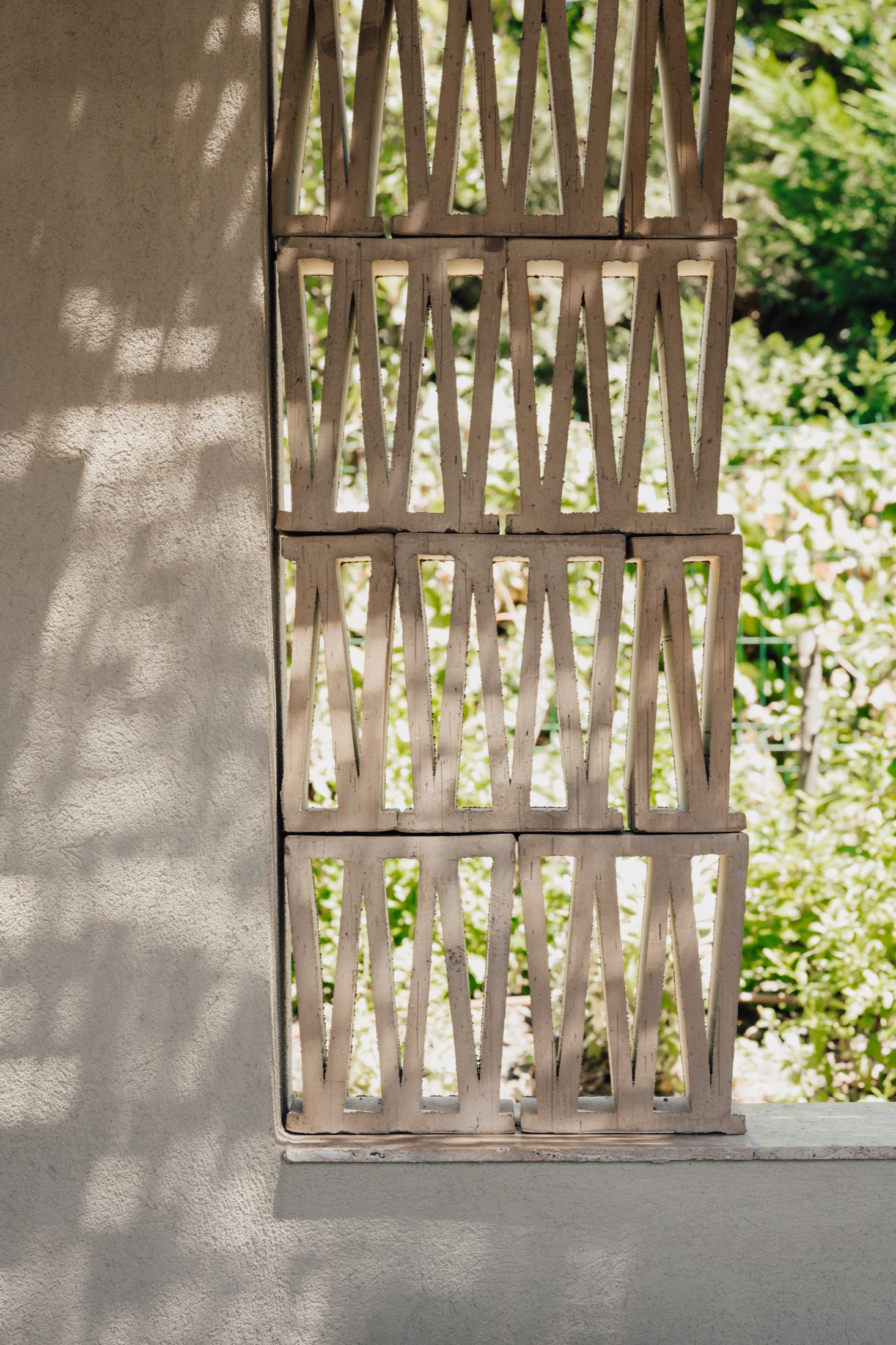Détail de claustra de la Villa sous les pins à Saint-Tropez